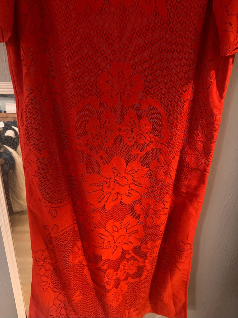 Tuckernuck Red Maxi Dress with Subtle Floral Jacquard - Picture 2 of 11